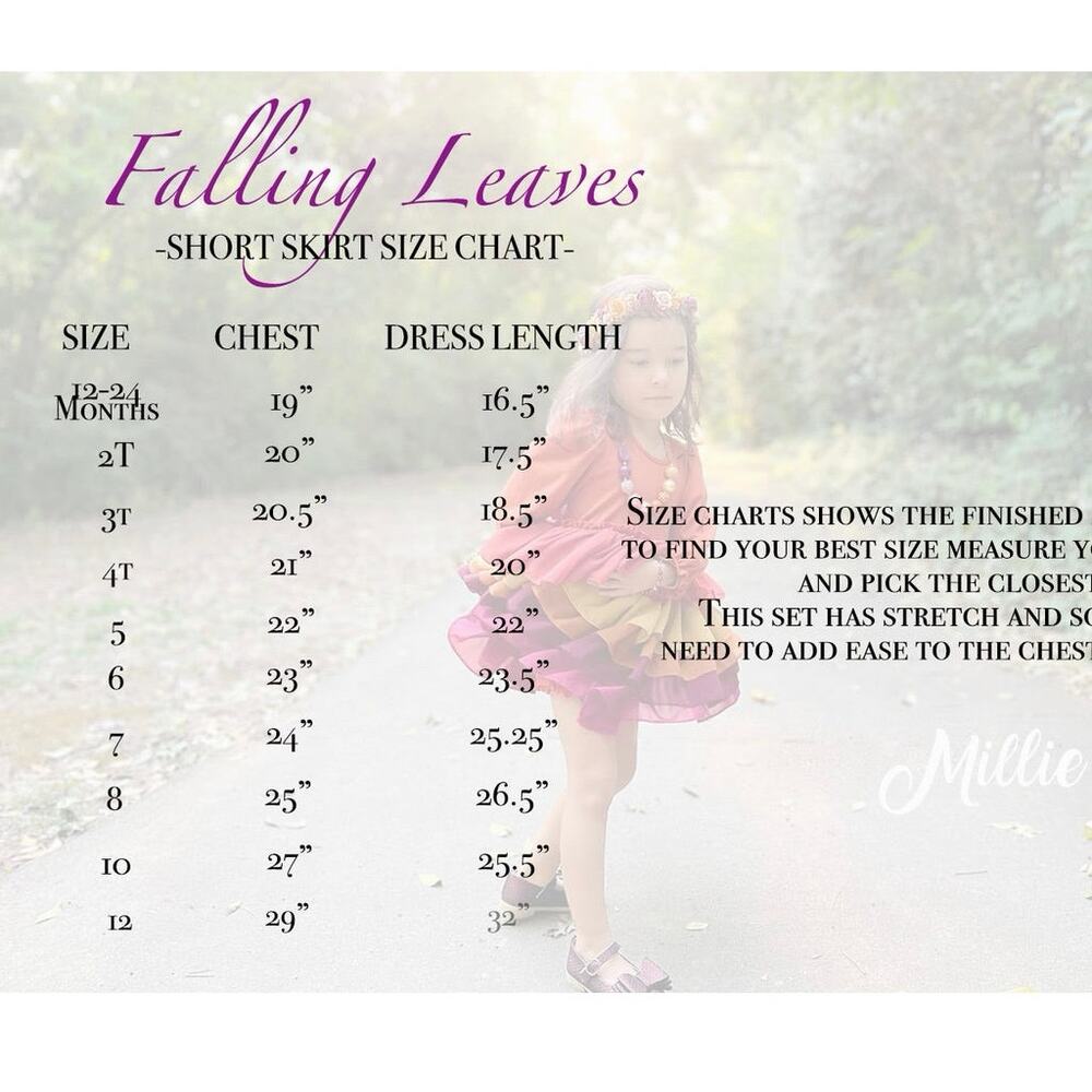 Millie Mae Falling Leaves Shortie Dress Girls 3T Fall Ruffle Boutique - Picture 5 of 8